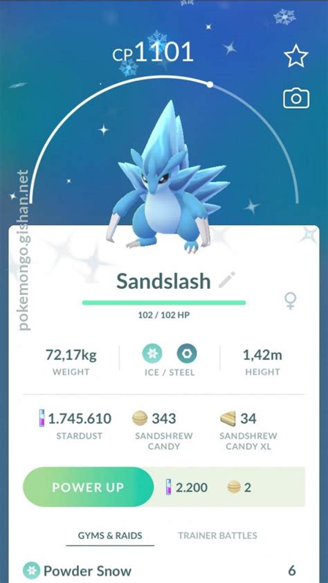 shiny ice sandslash|Alolan Sandslash (Pokémon GO) .